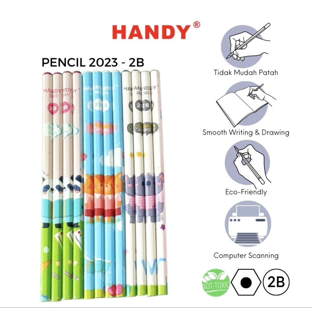 

PENSIL HANDY 2023 - 2B Isi 12 PCS Pencil Sketch Gambar Writing Drawing