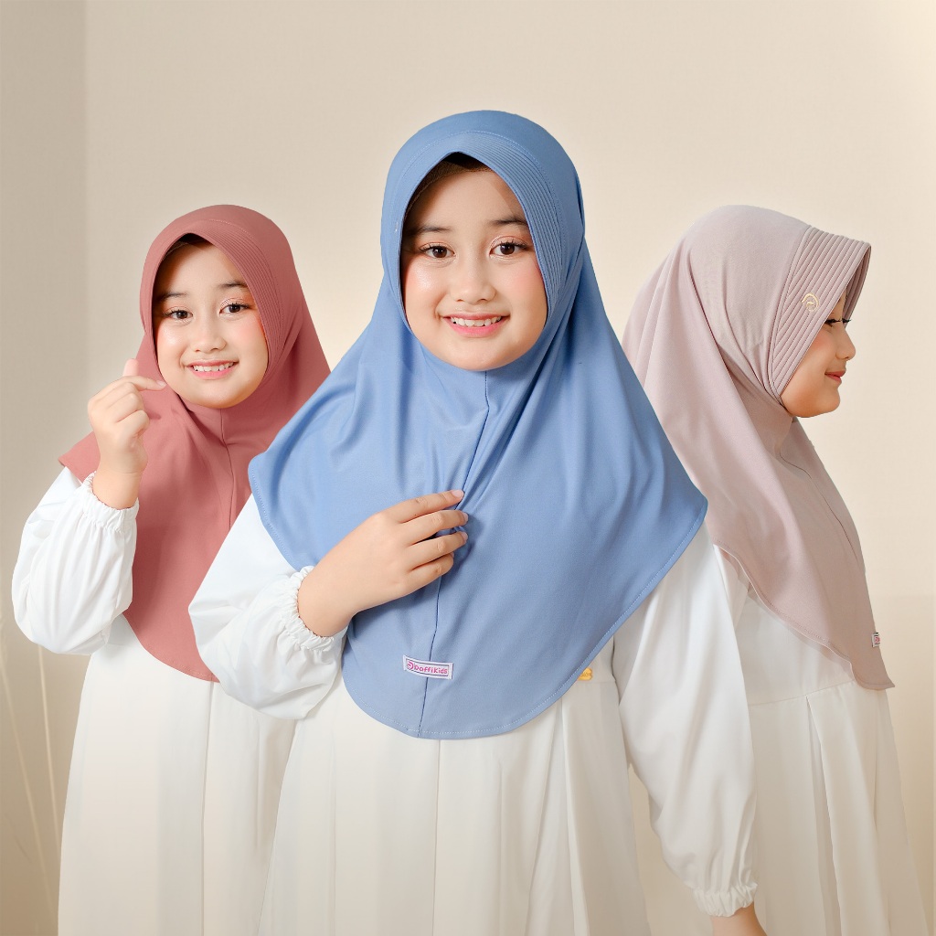 Daffi Hijab - Hijab Yasmin S - Hijab Bergo Jersey Anak Pad Antem