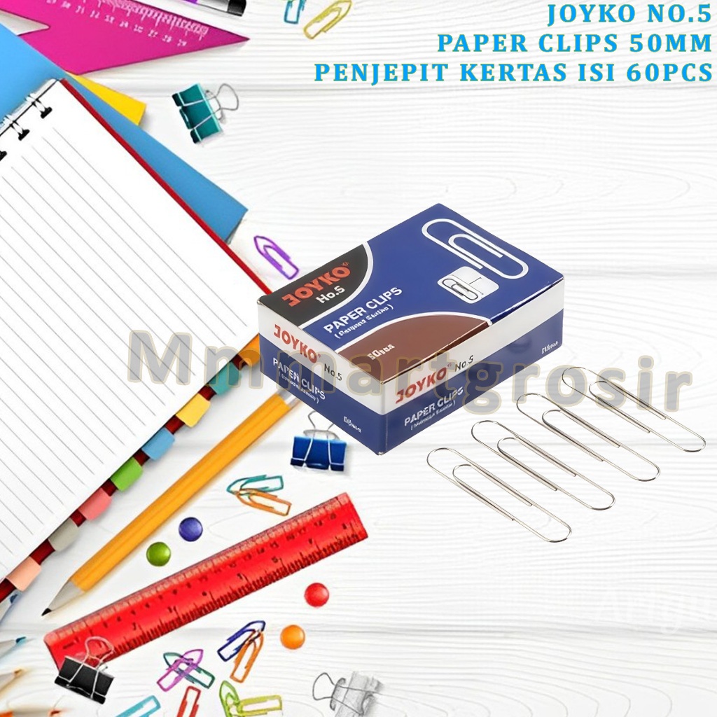 

Joyko / Paper Clips No.5 / Penjepit Kertas 50mm / Isi 60pcs
