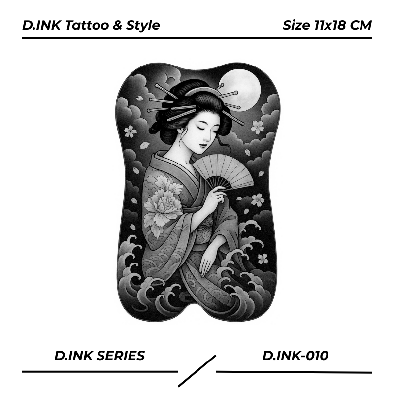 PREMIUM D.INK-010 Tattoo Temporary Fruit Ink Tahan Lama Ukuran 11x18 CM Tato Temporer Stiker Semi Pe