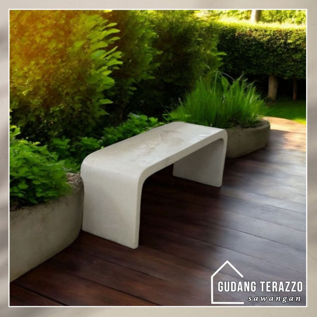 Bangku Taman Kaki Lengkung, Bangku Taman Panjang Terazzo