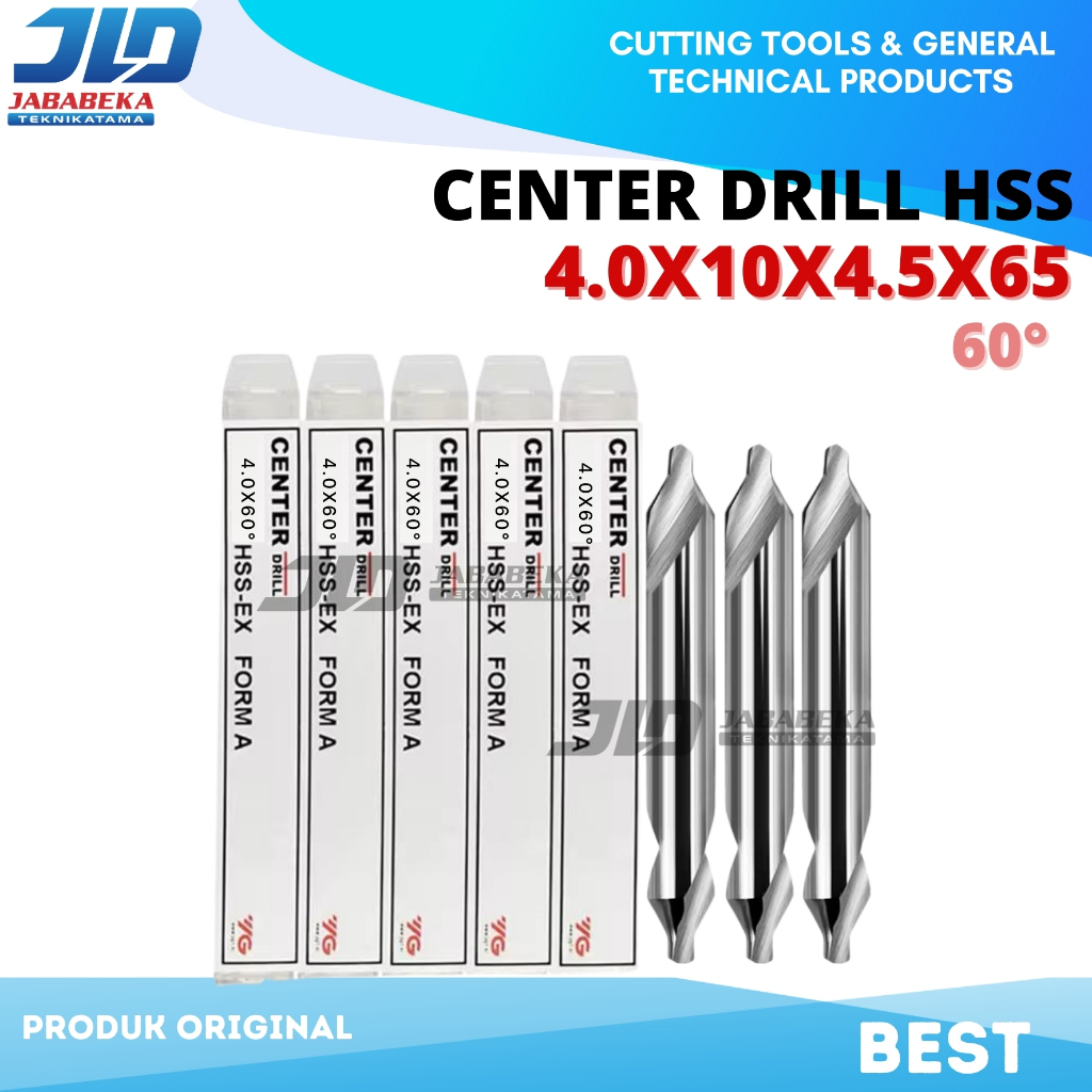 YG1 - NC Center Drill 4.0x60° HSSCo8 Tools Champer NC SPOTTING Drill 4.0x60° HSSCo8 Merk YG1