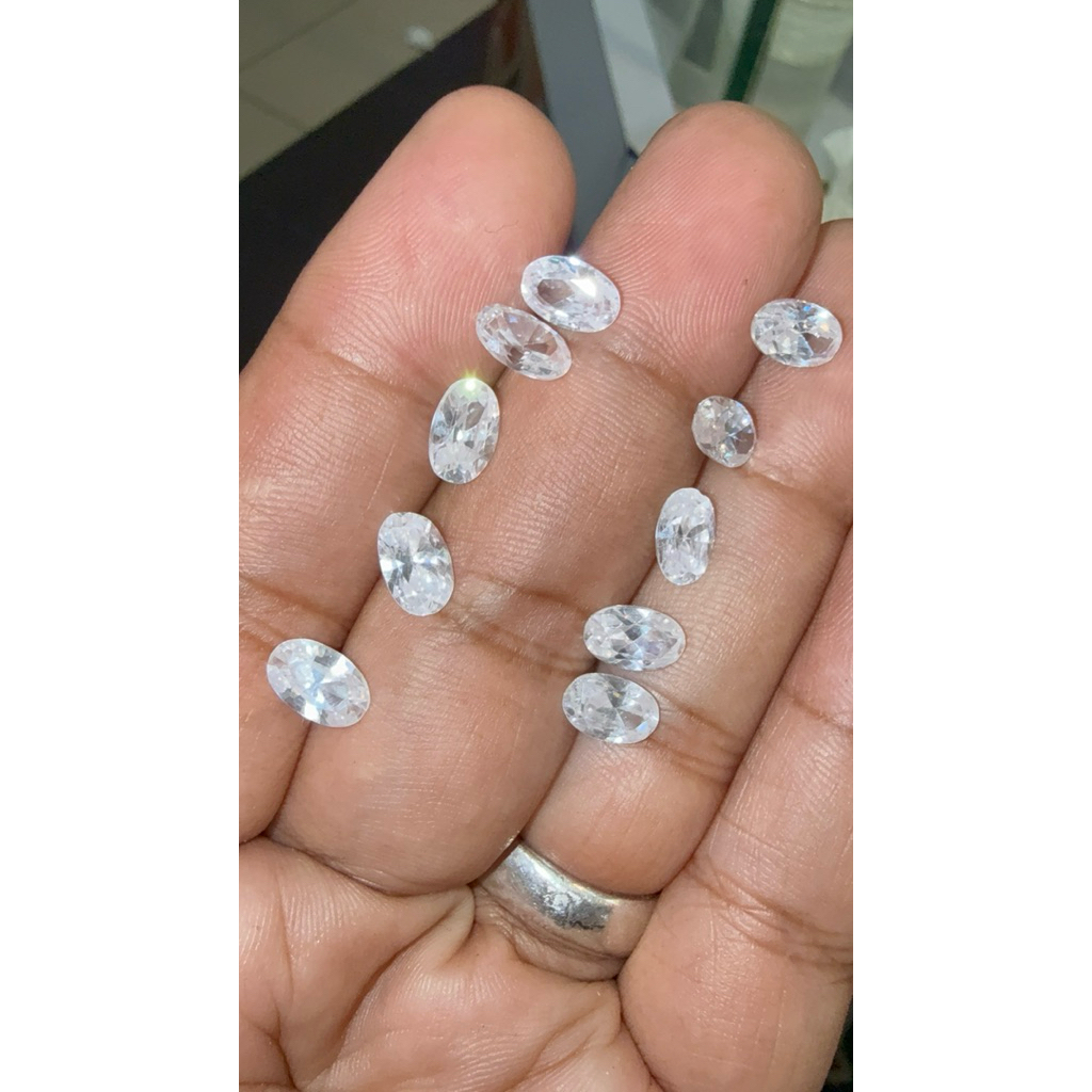 10 pcs Amerikan diamond putih 5x8 mm american sircon zircon