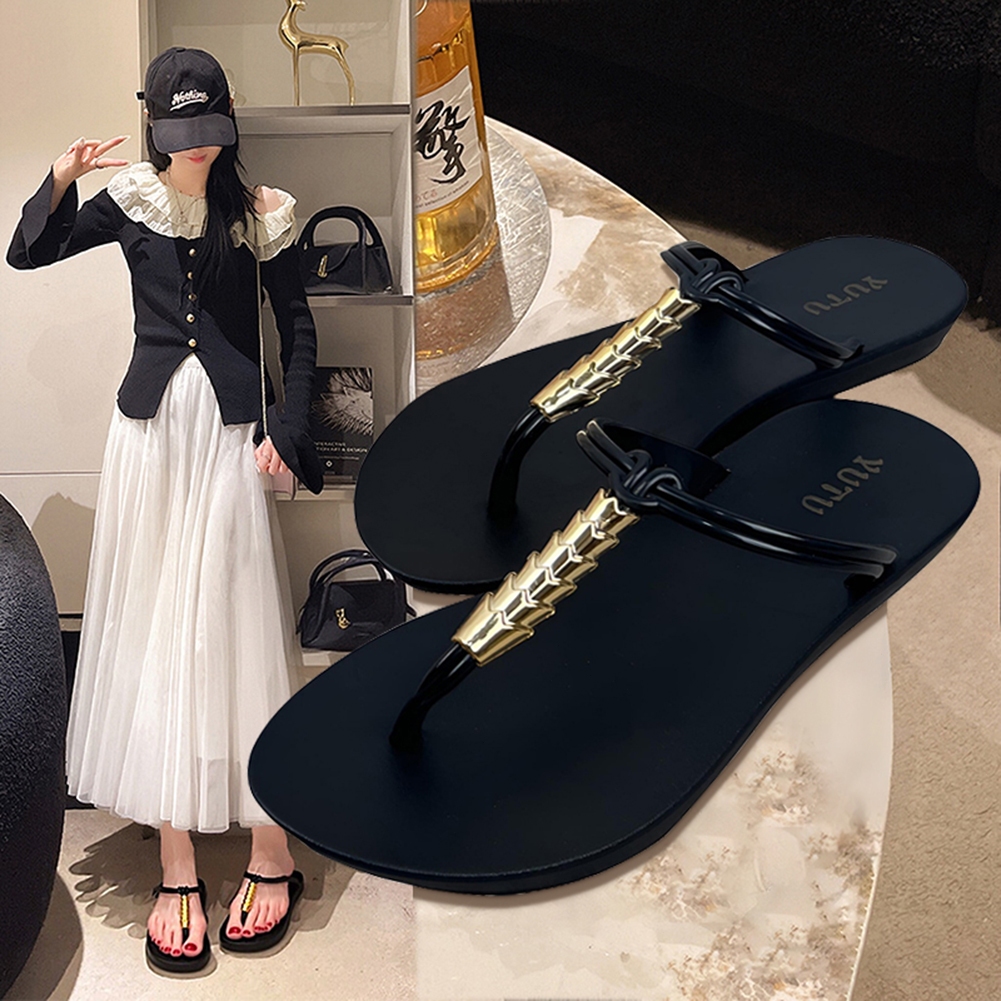 GLANZTON SANDAL FLIP FLOP FLOP WANITA SANDAL FLIP FLOP FLOW KARET HITAM SANDAL WANITA