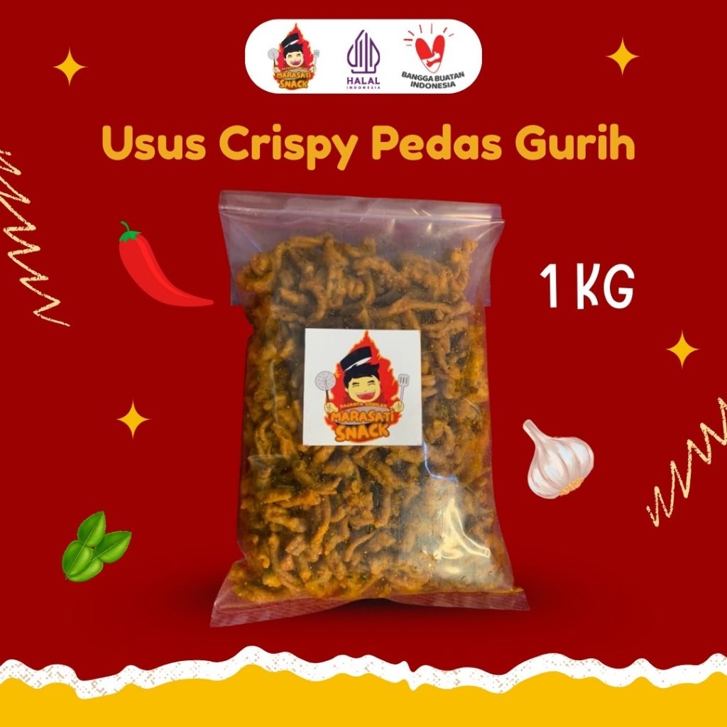 

Usus crispy rempah pedas daun jeruk 1kg Marasati Snack