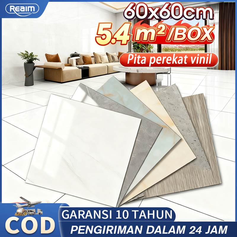 TERLARIS Reaim Vinyl Lantai Marbel Lantai Marmer PVC 60 x 60 cm/30 x 30 cm/Vinyl Sticker parquet