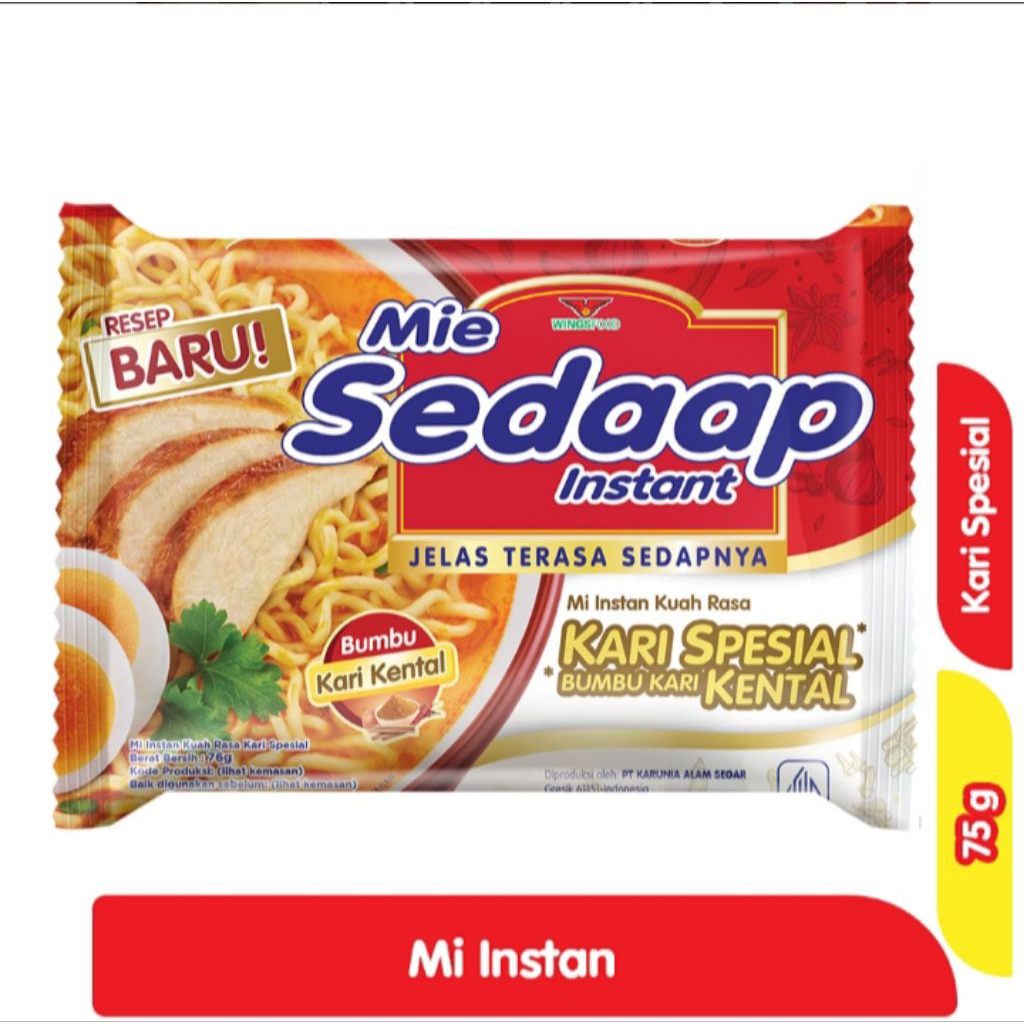 

mie sedaap goreng/mie sedaap soto/sedaap kari/sedaap ayam bawang 85 g