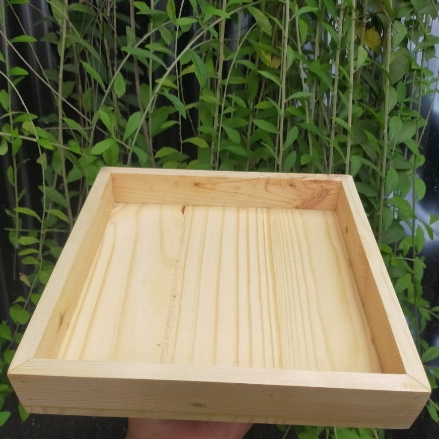 Kotak Kayu Baki Nampan Kayu Jati Pinus Serat Batik Full Kayu Estetik