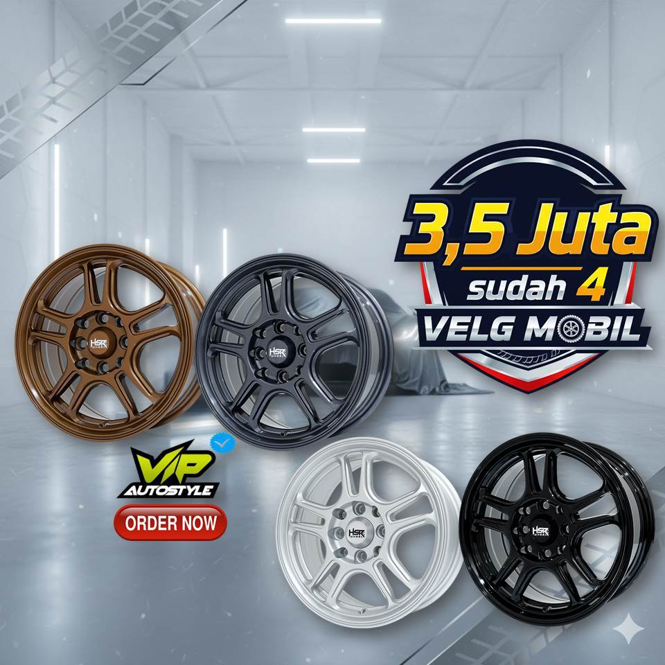 Velg HSR R14 Untuk Wuling Air EV Brio Agya Ayla Avanza Ring 14 HSR NX SPO Lubang 4 - HSR Wheel