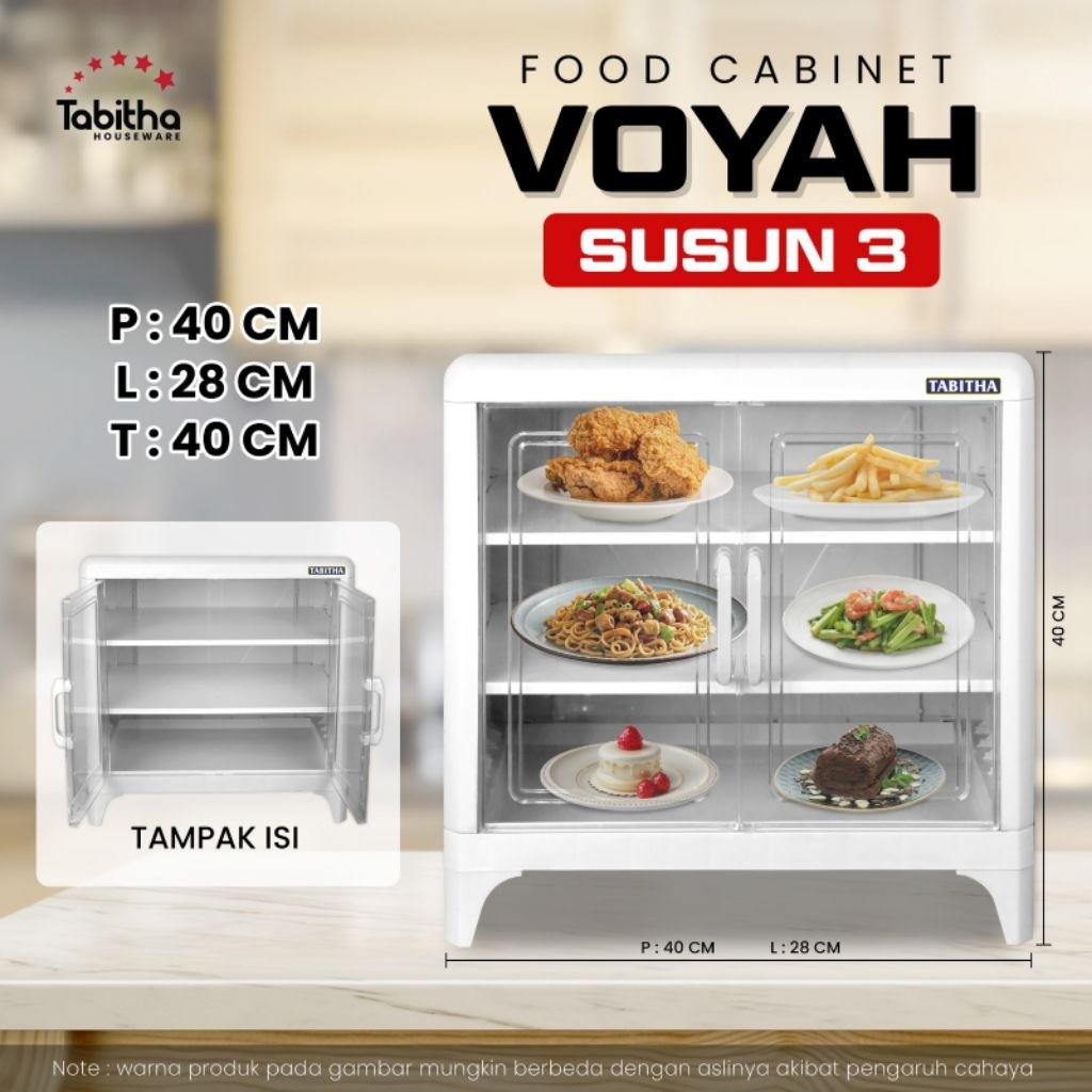 Rak Piring food Cabinet Tabitha Voyah Festa susun 3, 5 , 6 , 8 Rak makanan Serbaguna Lemari Plastik 