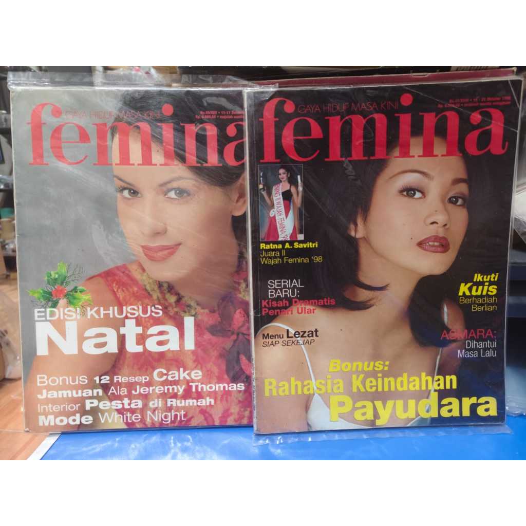 2 MAJALAH FEMINA TAHUN 1997 DAN 1998 EDISI KHUSUS NATAL