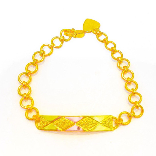 gelang plat viral Lapis Emas 24krt Crum Emas Muda 18gram gelang Cewek Replika Premium Gold