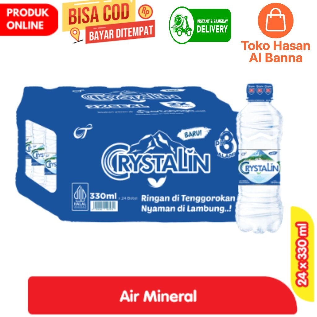 Air Mineral Crystalline 330ml – 1 Dus Isi 24 Botol | Ringan & Segar Alami