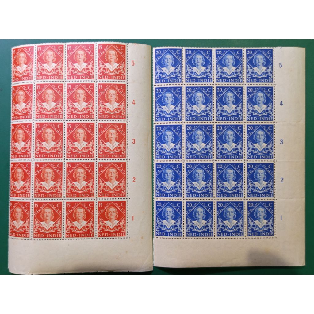 

20 Set Lengkap Prangko Ned indie Ratu Juliana 1948