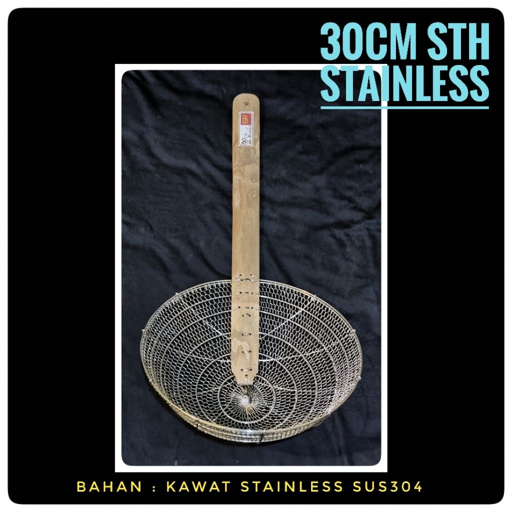 Serok Ukuran 30cm STH STAINLESS..... serok mie, serok kedelai, serok besar, serok kecil, serok pengg
