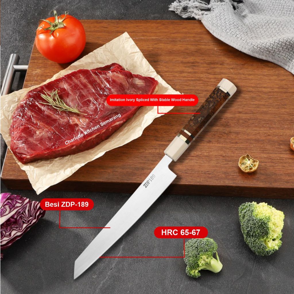 Chef's Knife Pisau Dapur Slicing Knife ZDP-189 HRC 65-67