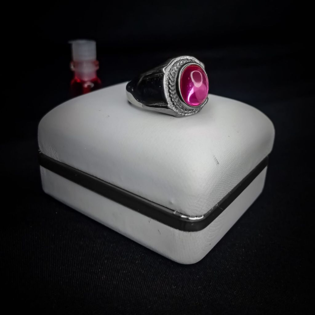 Cincin titanium merah siem/merah rose