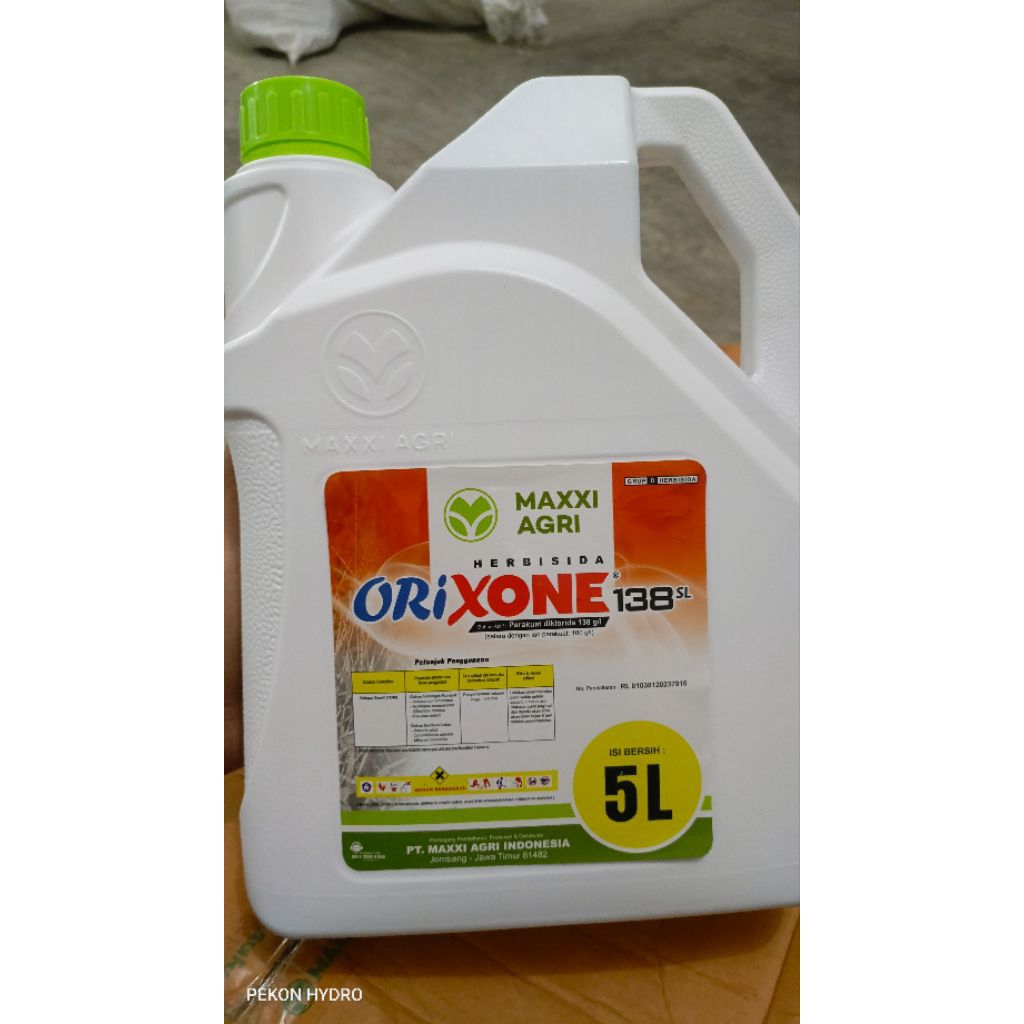 ORIXONE 138 SL 5 LITER - PEMBASMI RUMPUT HERBISIDA PEMBAKAR PARAKUAT DIKLORIDA MAXXI AGRI