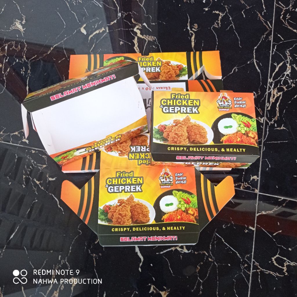 Box Ayam Geprek / Dus Fried Chicken / Bungkus KFC Kekinian / Wadah Chicken