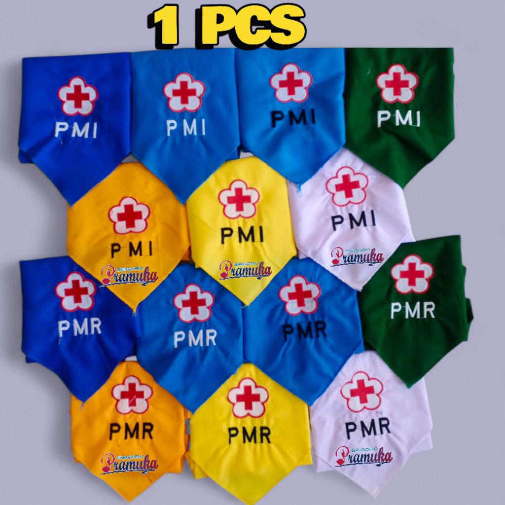 Syal Slayer PMI dan PMR Madya Wira Hasduk PMI PMR SD SMP SMA Bordir