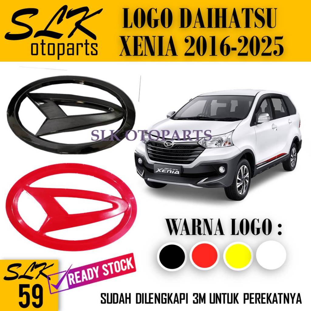 SLK59 - Emblem Logo Aksesoris  Mobil Daihatsu Xenia 2016 - 2025 Depan, Belakang
