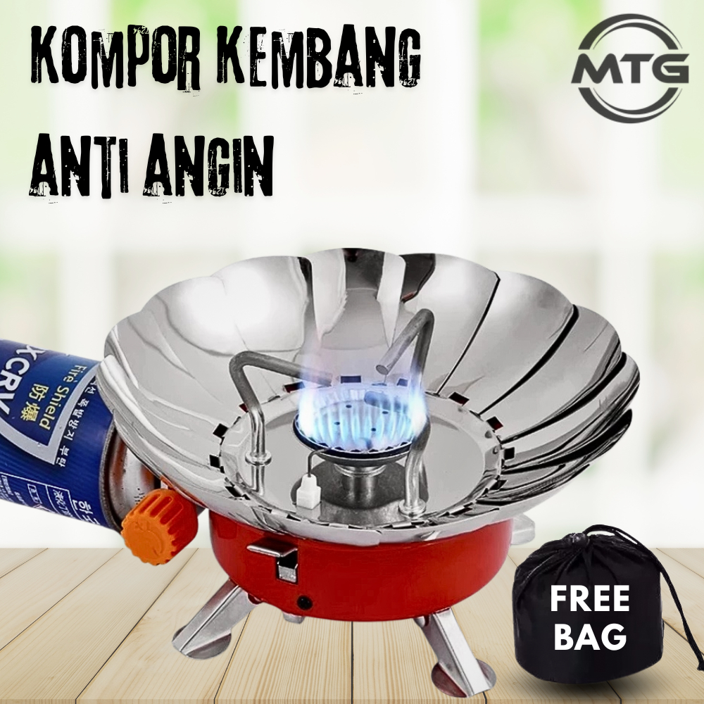 Kompor Kembang Camping Windproof Mini Free Bag kompor portable 1 set lengkap