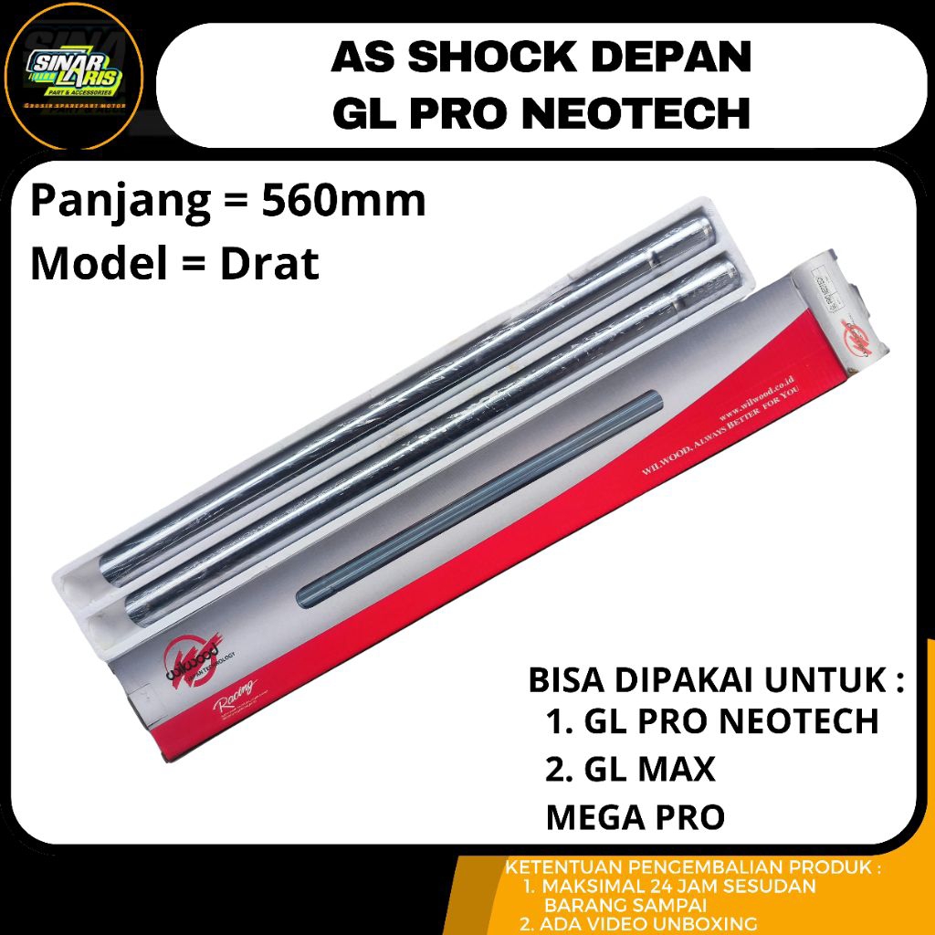 AS SHOCK DEPAN GL PRO,NEOTECH,GL MAX,AS SOK DEPAN HONDA GL PRO,NOOTECH,GL MAX KWALITAS ORIGINAL WILW