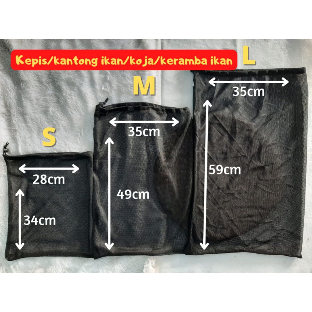 Kantong ikan/kepis/Koja/keramba ikan/kantong lumut size L