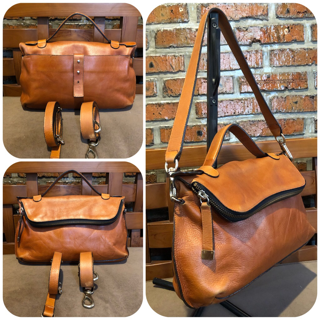 Hand Bag Kulit Asli The Van Lengkap Tali Panjang Preloved