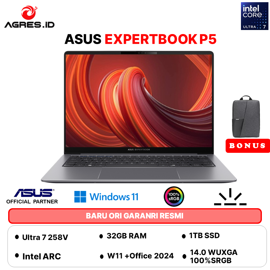 ASUS EXPERTBOOK P5405CSA ULTRA 7 258V - RAM 32GB 1TB W11+OHS+ 14.0WUXGA - NZ7310WS