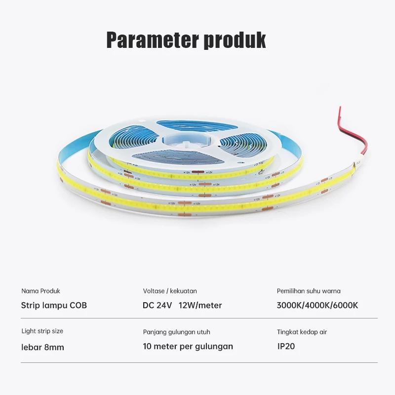 Mitsuyama_ Lampu Strip Led Estetik 24V Led Strip Cob 24V Panjang 10M