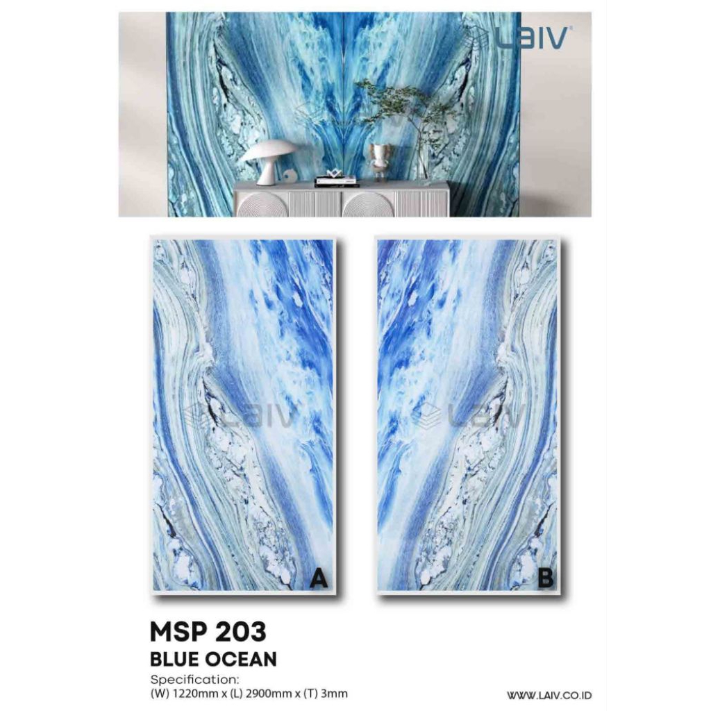 Pvc marmer dinding MSP 203 per lembar