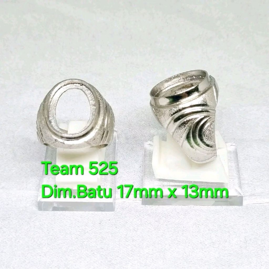 Ring emban alpaka super dim 17x13 tanam simple pengikat ring cincin batu akik eceran kodian
