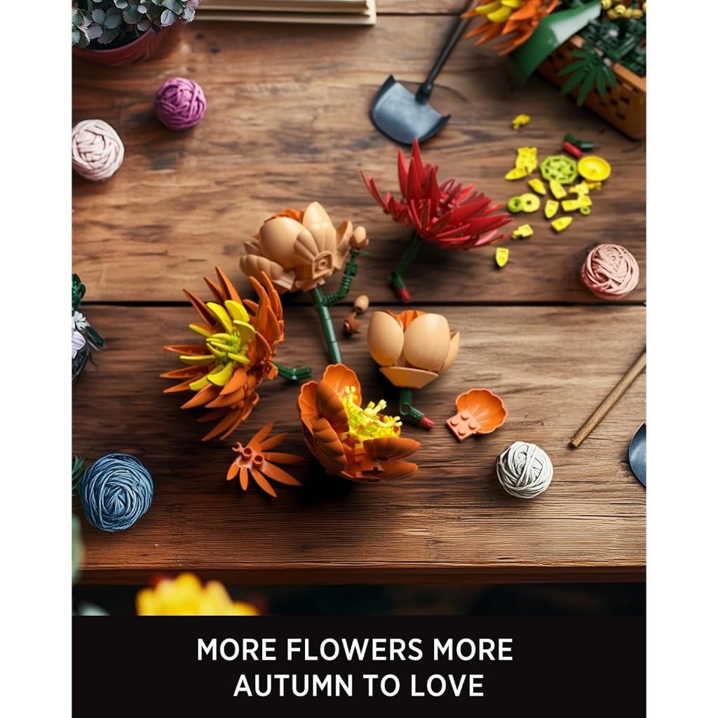 TERLENGKAP NIFELIZ FLORAL BASKET BUILDING SET FOR ADULTS, FALL-INSPIRED FLOWER ARRANGEMENT DECOR KIT