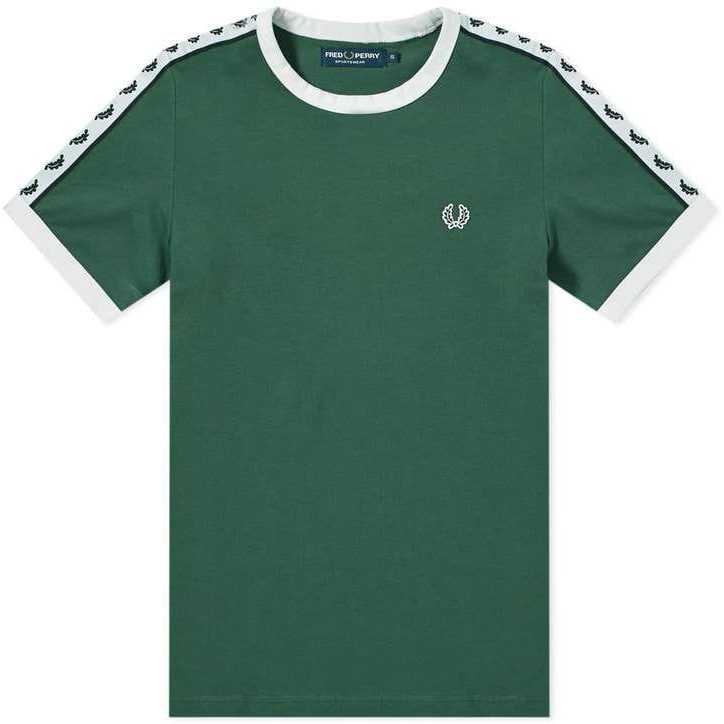 Fred Perry Taped Ringer Tee Kaos Pria Wanita Casual Import Premium / Atasan Lengan Pendek Bahan Catt