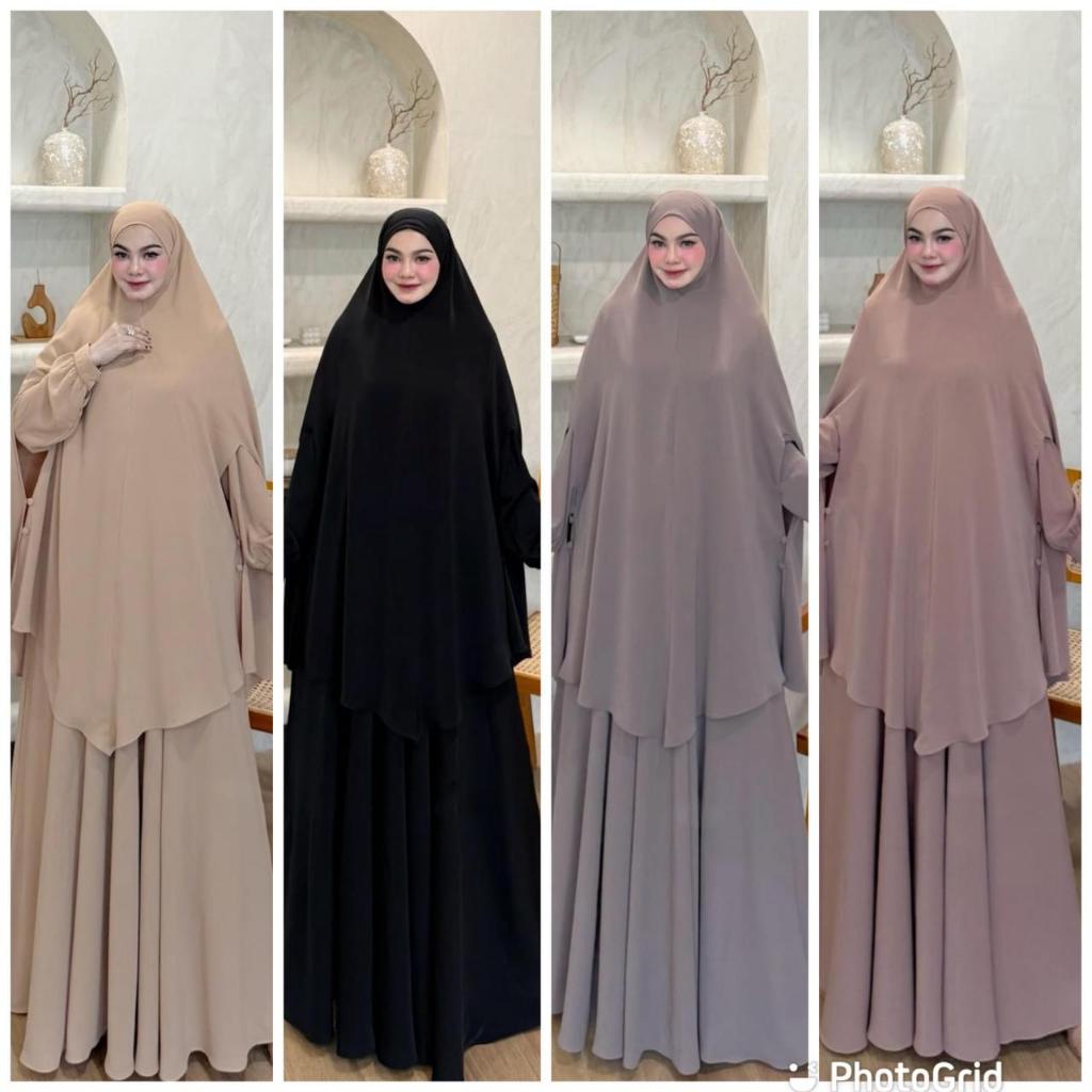LuxuryFashion READY GAMIS DRESS WANITA AZIZAH ABAYA SET BY AVRL BEST SELLER