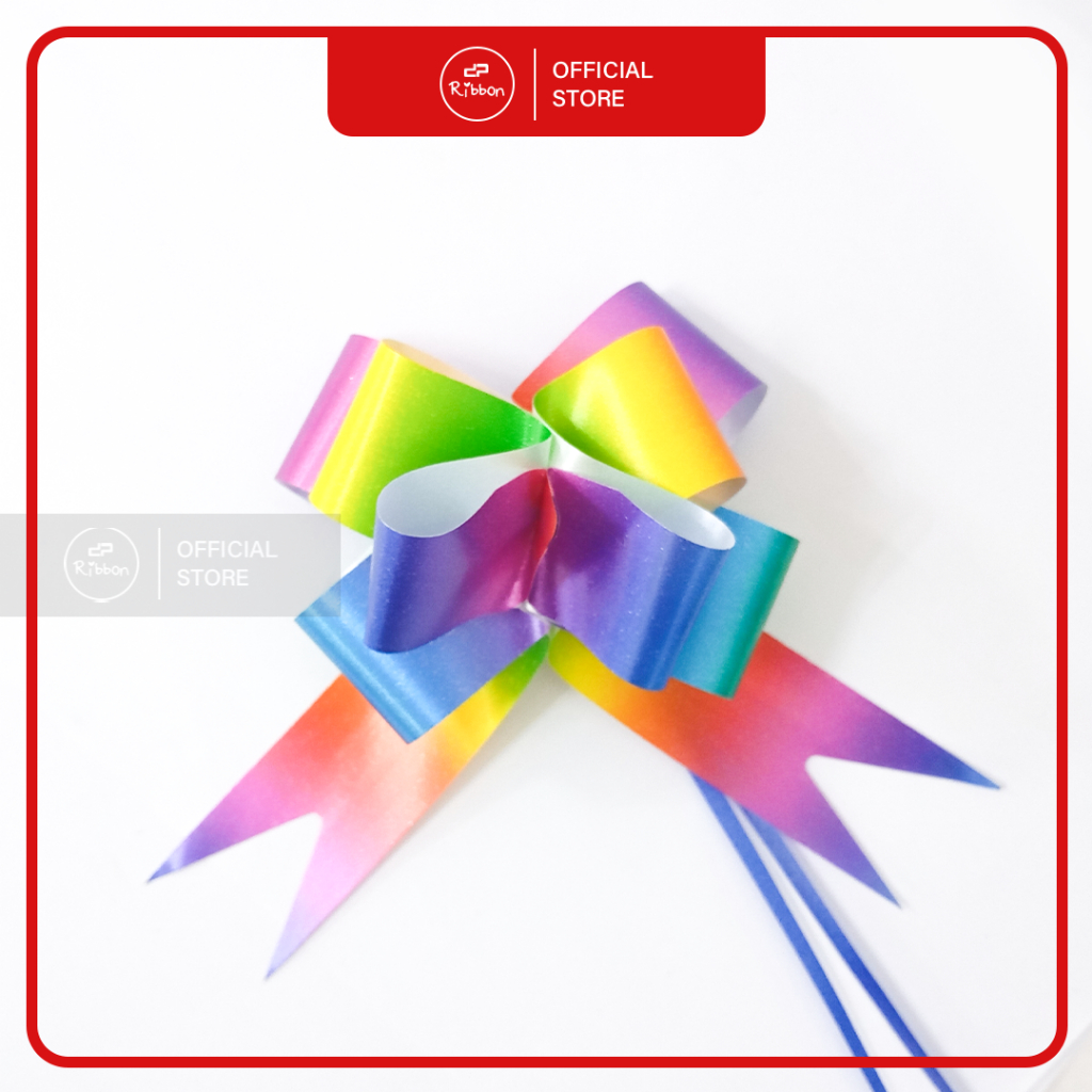 

Deparcel Ribbon Pita Tarik Pelangi Tanpa Renda 32mm Rainbow Serut Parcel