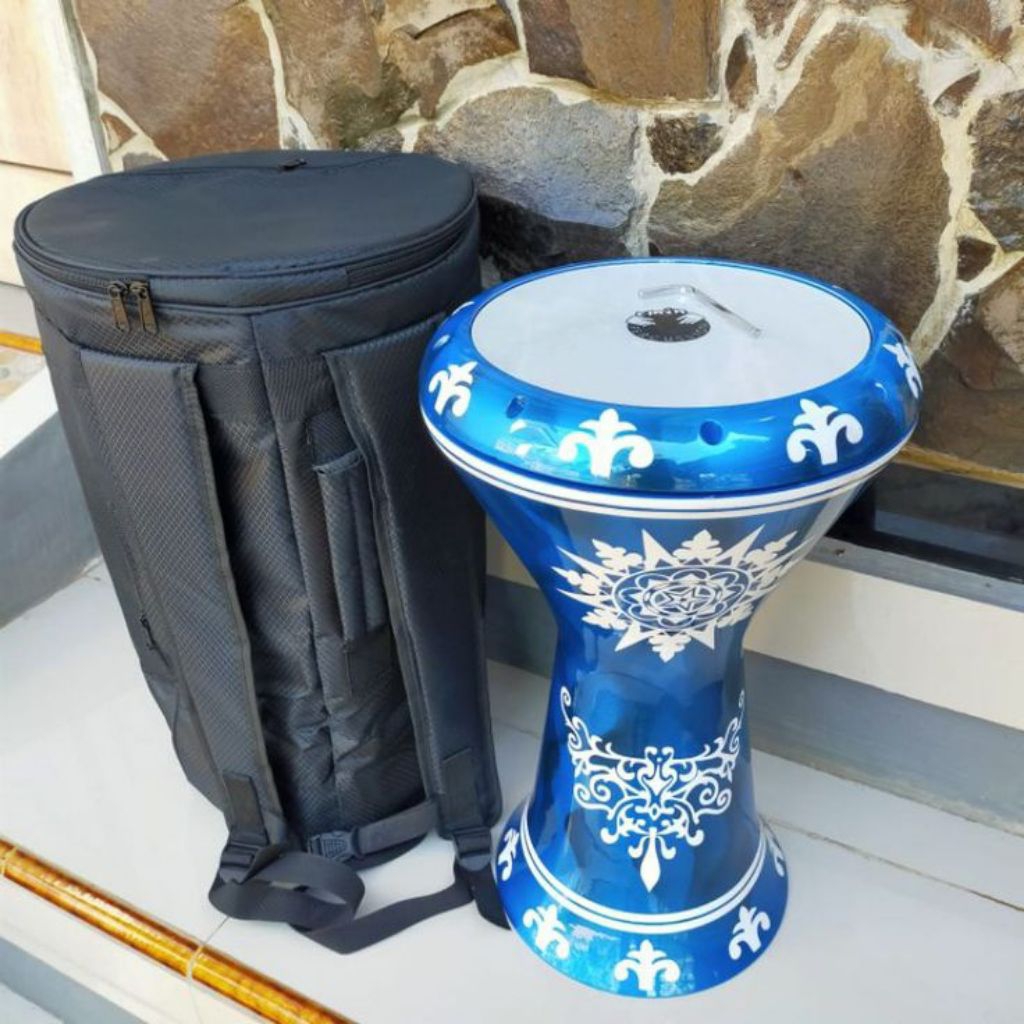 Darbuka solo 9 inc motif biru mika Emin dijamin bagus