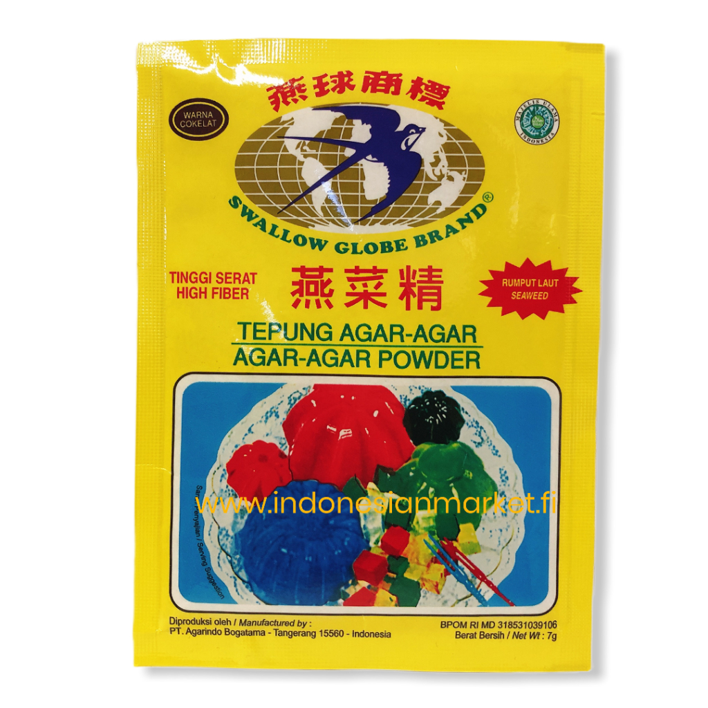 

Swallow Globe Tepung Agar-Agar 12 x 7 gram ( 1 Box ) Cokelat