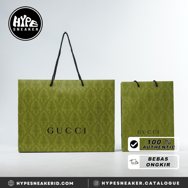 Tas PAPER BAG GG WHITE / GREEN 100% ORIGINAL