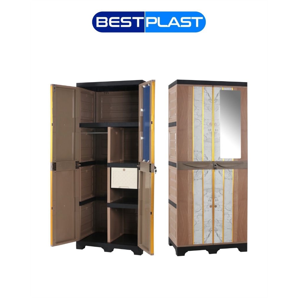Lemari Pakaian Plastik - Lemari Plastik - Lemari Pakaian - Lemari 2 pintu - Lemari Kaca - Lemari Min