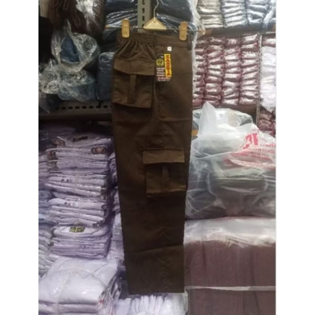 Celana Pramuka PDL SD Panjang / Celana Pramuka SD Kantong Banyak / Celana Pramuka PDL SD Panjang Kan