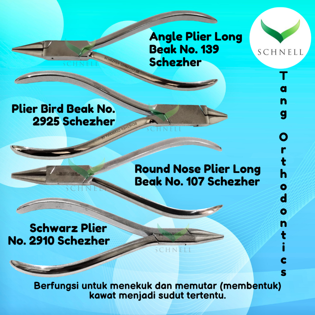 Tang Ortho Plier/Long Beak/Bird Beak/Coil Round Nose/Schwarz Schezer
