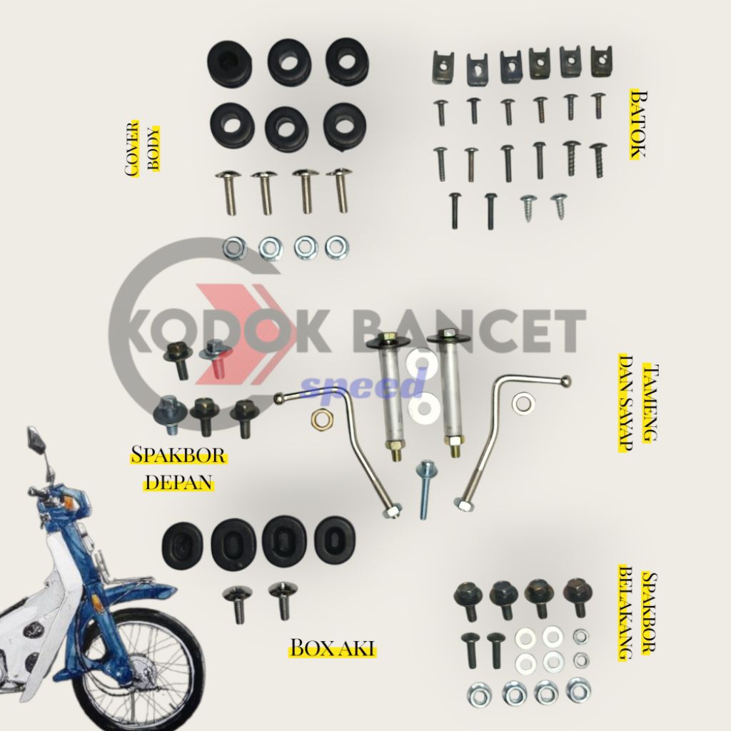 set lengkap baut body Astrea Star/Astrea prima