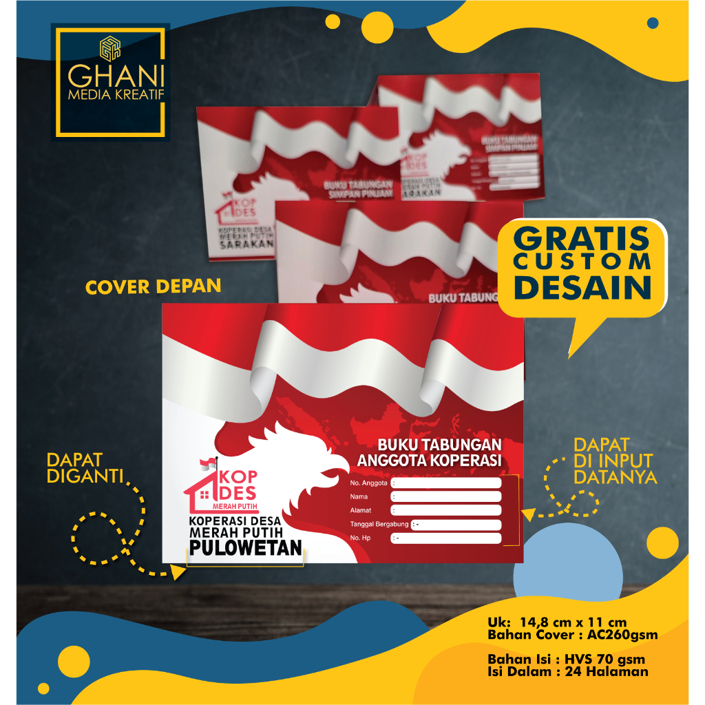 CUSTOM BUKU KOPERASI MERAH PUTIH 2025 DESA/KELURAHAN
