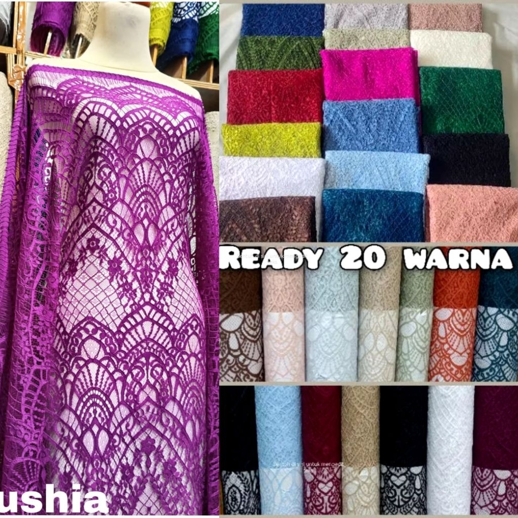 kain kebaya brokat semi prancis katun premium