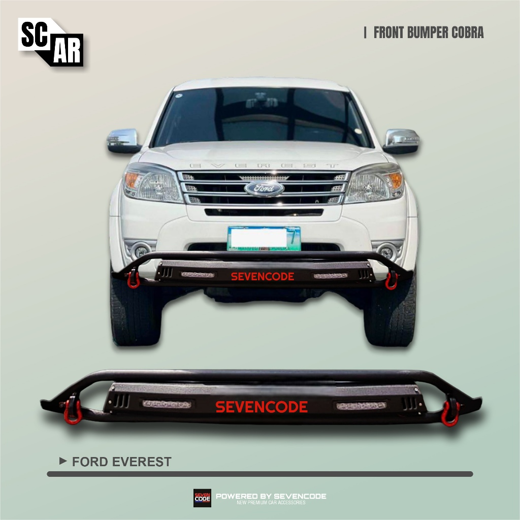 Front Bumper guard besi with lamp led - Tanduk Depan Cobra by Sevencode - Ford Everest
