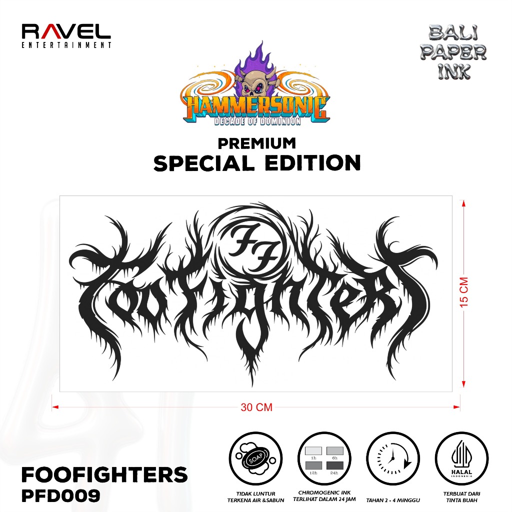 Bali Paper Ink PFD009 FOOFIGHTERS Fruit Ink Tatto Temporary Premium Tato Temporer