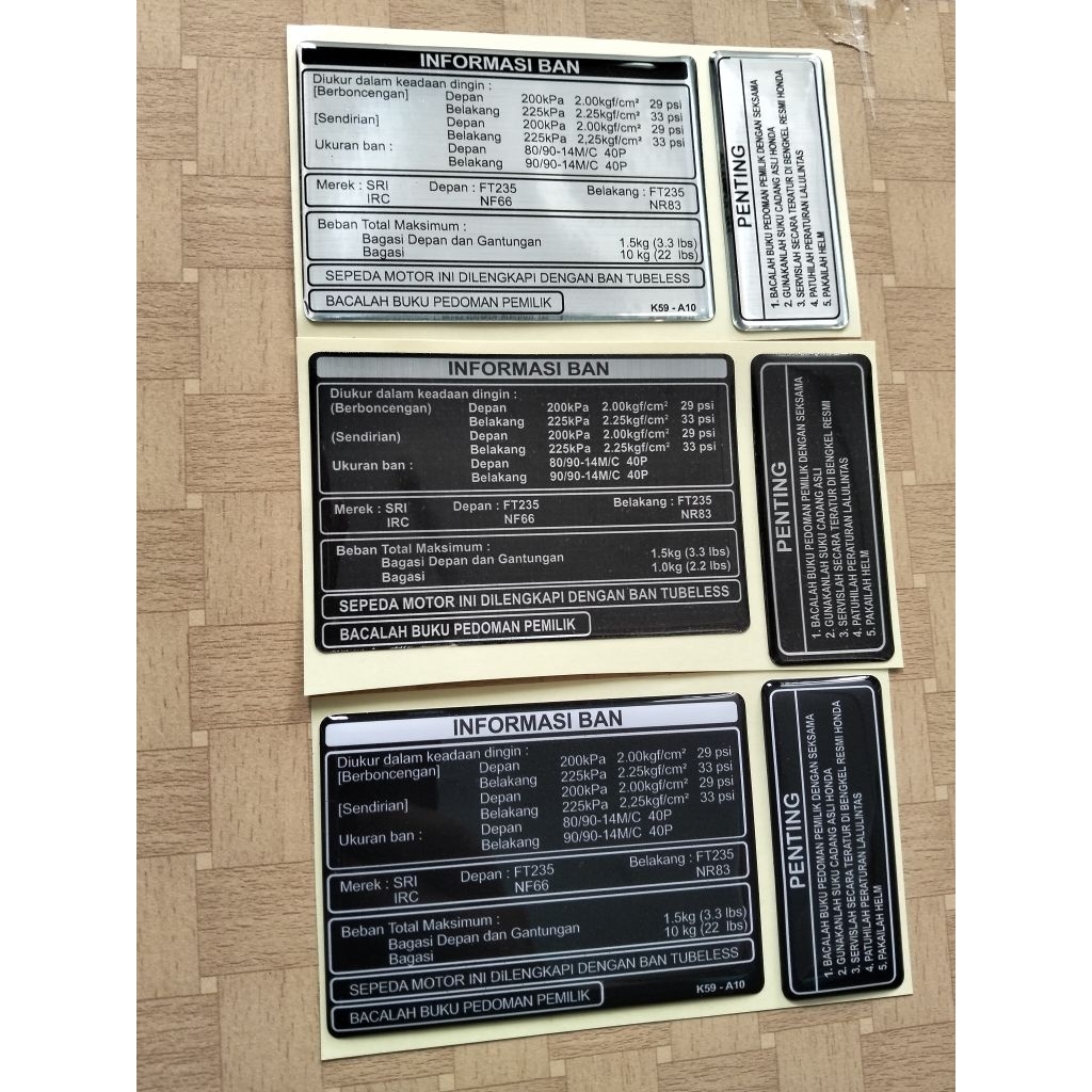 STIKER WARNING HONDA STICKER WARNING HONDA TIMBUL