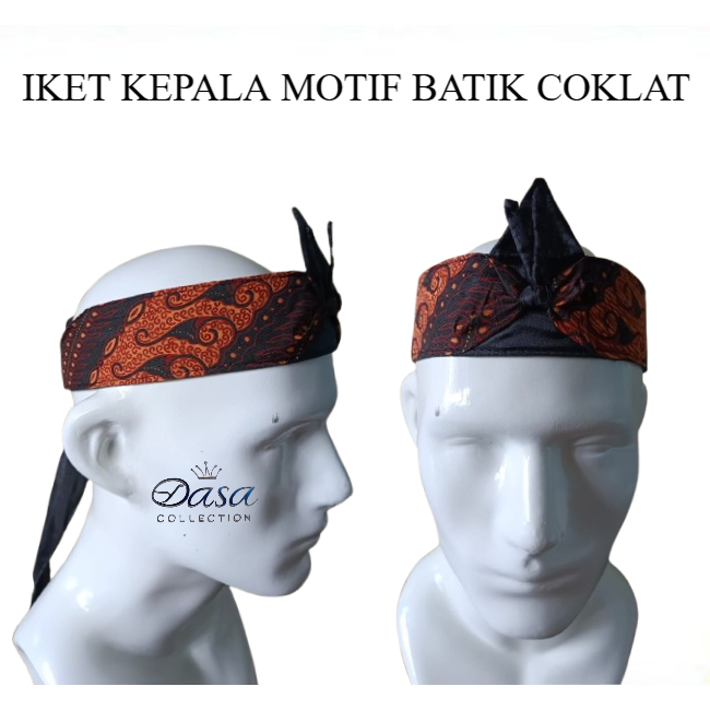IKET KEPALA SUNDA ANAK DAN DEWASA MOTIF BATIK COKLAT - UDENG BATIK - BLANGKON BATIK COKLAT